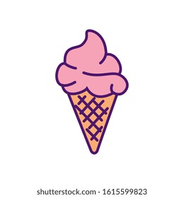 Ice cream design, Sweet dessert food flavor scoop summer dairy and tasty Vector illustration