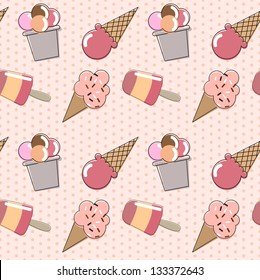 Helado.  Plantilla de diseño. Patrón vectorial sin cable.