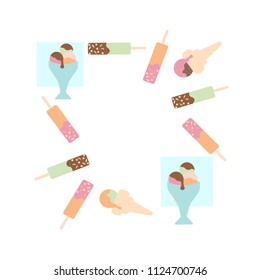  Ice cream. Design template. Vector.
