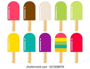 ice cream design with various flavors and bright colors and sweet colors