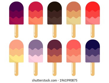 ice cream design with various flavors and bright colors and sweet colors