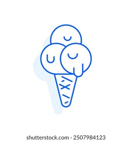 Ice cream, dessert food icon. Restaurant line editable sign.  Public catering related icon. Menu category. Vector illustration in modern thin line style.