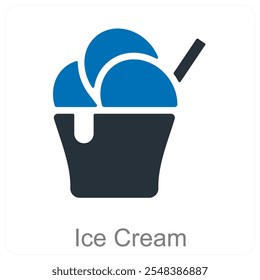 Ice Cream and dessert icon concept