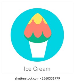 Ice Cream and dessert icon concept