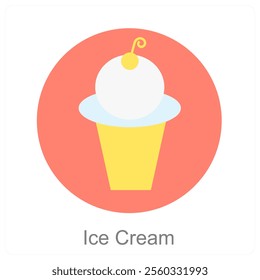 Ice Cream and dessert icon concept