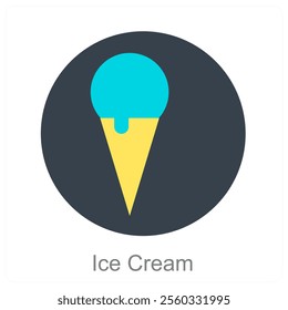 Ice Cream and dessert icon concept