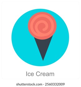 Ice Cream and dessert icon concept