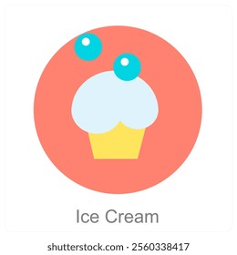 Ice Cream and dessert icon concept