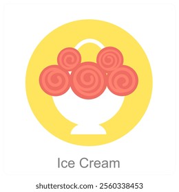 Ice Cream and dessert icon concept