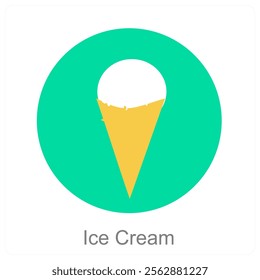 Ice Cream and dessert icon concept