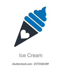 Ice Cream and dessert icon concept