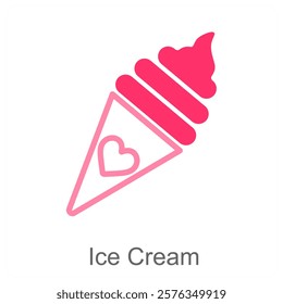 Ice Cream and dessert icon concept