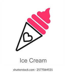 Ice Cream and dessert icon concept