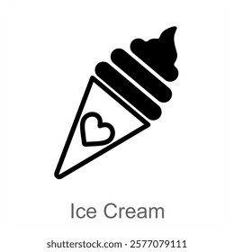 Ice Cream and dessert icon concept