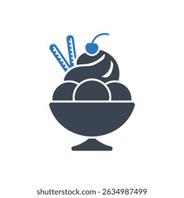Ice Cream Dessert Icon Isolated On White Background