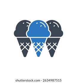 Ice Cream Dessert Icon Isolated On White Background
