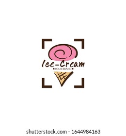ice cream dessert icon logo brand design graphic object
