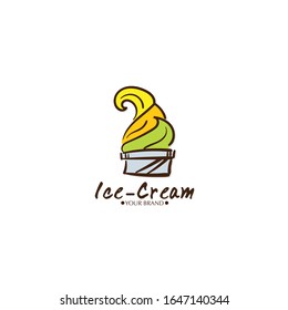 ice cream dessert icon logo brand design graphic object