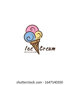 ice cream dessert icon logo brand design graphic object
