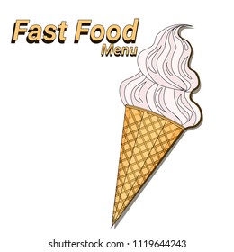 Ice cream dessert over white background fast food concept flat design vector illustration