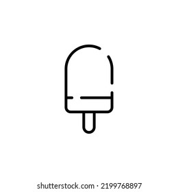 Ice Cream, Dessert, Sweet Dotted Line Icon Vector Illustration Logo Template. Suitable For Many Purposes