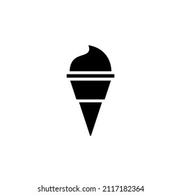 Ice Cream, Dessert, Sweet Solid Icon Vector Illustration Logo Template. Suitable For Many Purposes.