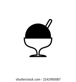 Eiscreme, Dessert, Sweet Solid Line Symbol Vektorgrafik Logo Vorlage. Geeignet für viele Zwecke.
