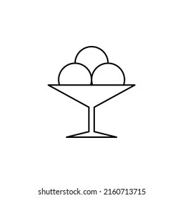 Ice Cream, Dessert, Sweet Thin Line Icon Vector Illustration Logo Template. Suitable For Many Purposes.