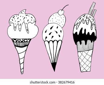Ice cream. Dessert. Sweets.