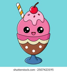 Ice cream dessert vector art