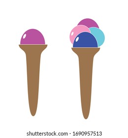 Crema de hielo, postre, elemento vectorial, aislado en blanco 