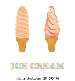 Ice cream dessert vector illustration / Tasty summer 