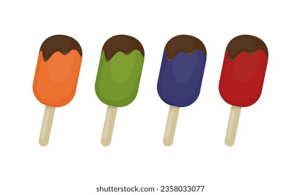 ice cream of different colors. food vector illustration