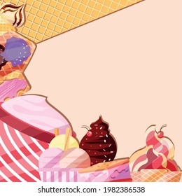 ice cream with different flavours banner