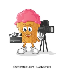 ice cream director mascot. cartoon vector