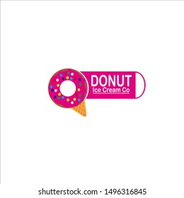 ice cream donut company vector logo