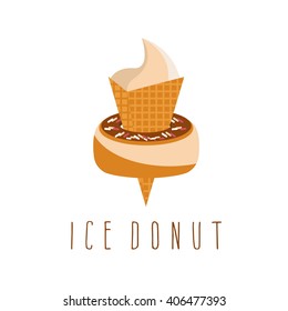 ice cream and donut concept vector design template