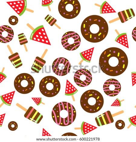 Ice cream and donut seamless pattern. Eps10