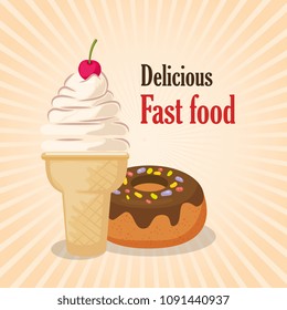ice cream and donuts delicious
