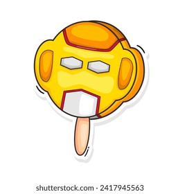 Ice cream doodle cartoon. hand draw illustration