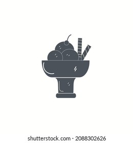  ice cream doodle fill color icon sign symbol,vector illustration.