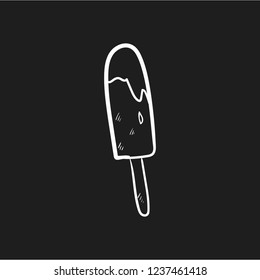 ice cream doodle flat black vector