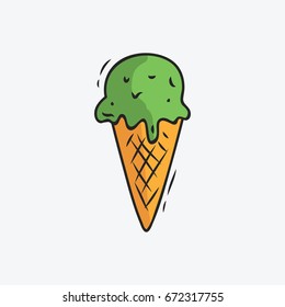 Ice cream doodle icon