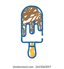 ice cream doodle icon sketch vector. ice cream sign. isolated symbol illustration