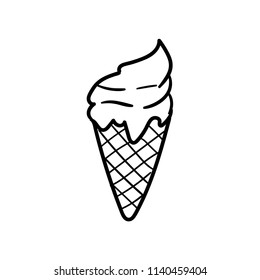 ice cream doodle icon vector