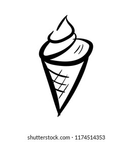 ice cream doodle icon vector 