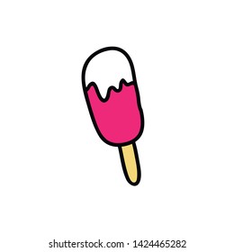 ice cream doodle icon, vector illustration