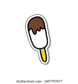 ice cream doodle icon, vector illustration