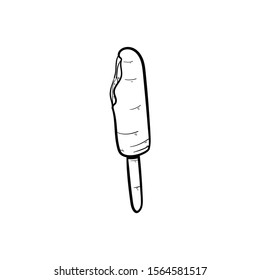 ice cream doodle icon vector hand drawing 