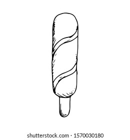 Ice Cream Doodle Icon Vector Simple Design